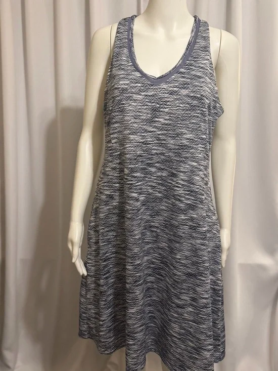 MPG Sport Blue White Travel Athletic Dress Built-in Bra Pockets XL - Picture 2 of 11